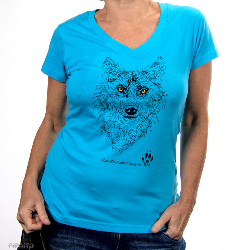 #LoboVivoLoboProtegido t- -- wolf Piraito: Illustrated Iberian - T-shirt shirts